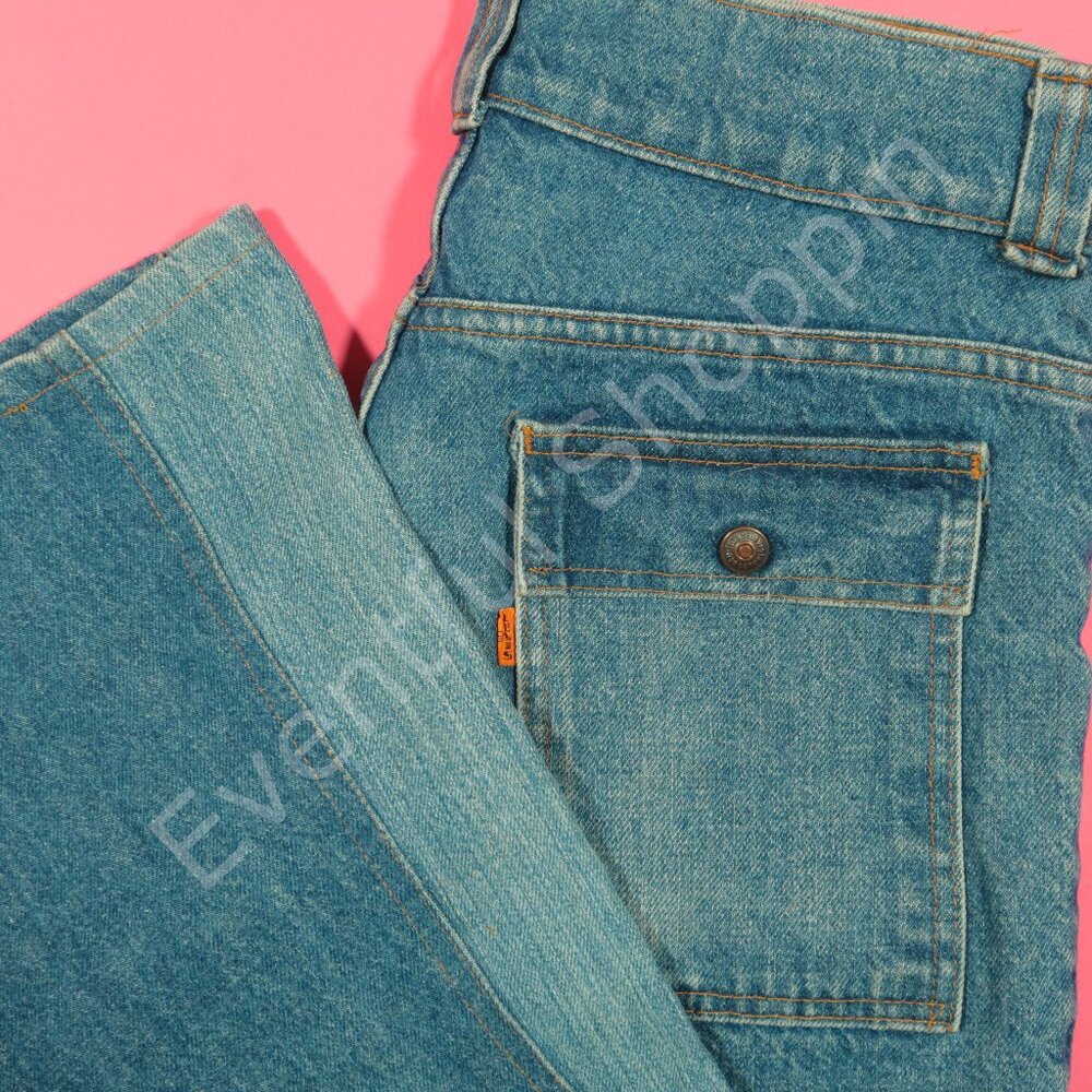 Vintage Levis Bush Jeans Mens 34 Movin On 70s Modded Cropped Flare Denim